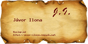 Jávor Ilona névjegykártya