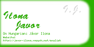 ilona javor business card
